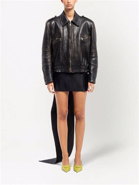 prada leather jacket ebay|Prada distressed leather jacket.